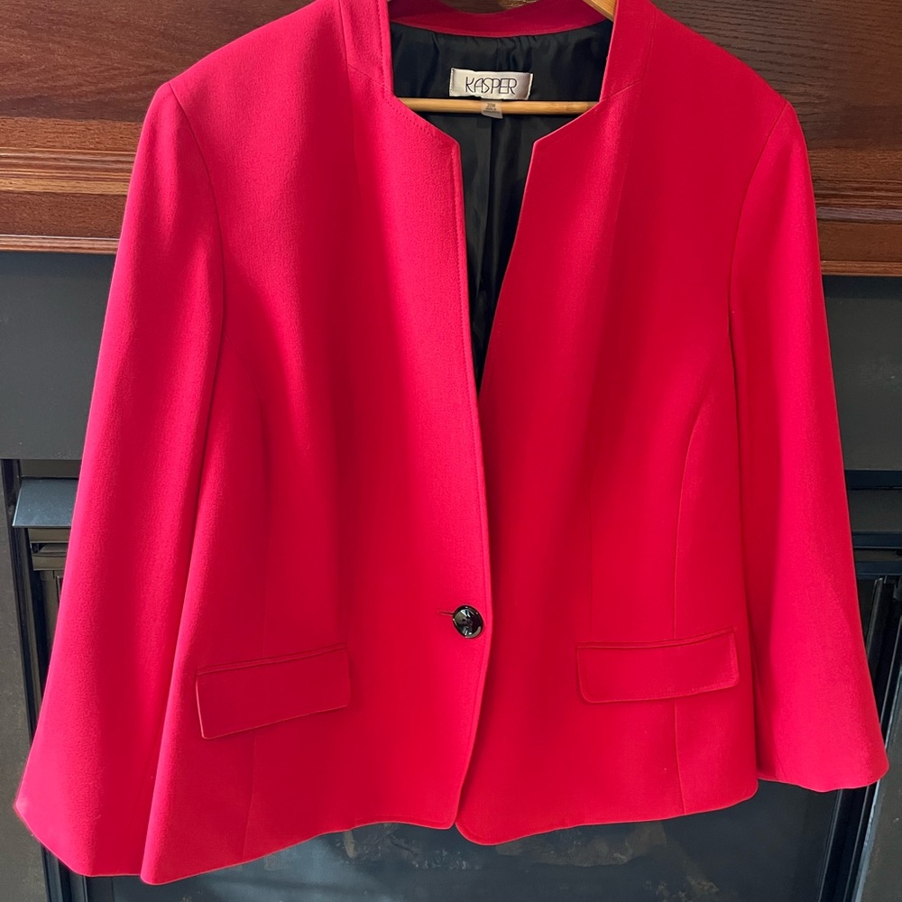 Kasper Plus Size Women’s Single-Button Blazer - Red - 20W